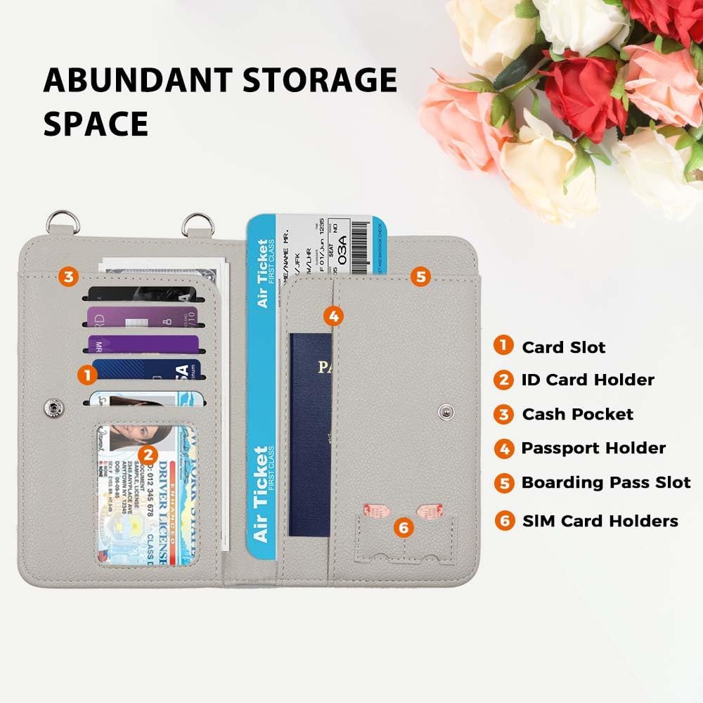 Passport Holder for Travel，Passport Holder & Neck Wallet with RFID Blocking,Hidden Neck Pouch for Travel- Holds Passports, Cards, Tickets, ID, Cash