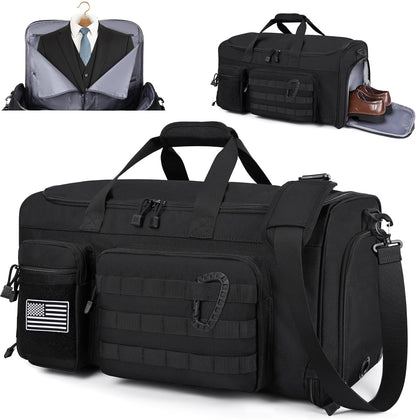 Convertible Garment Duffle Bags for Travel, Carry On Suit Duffle Bags with Shoulder Strap 2 in 1 Hanging Garment Duffle Bag for Men