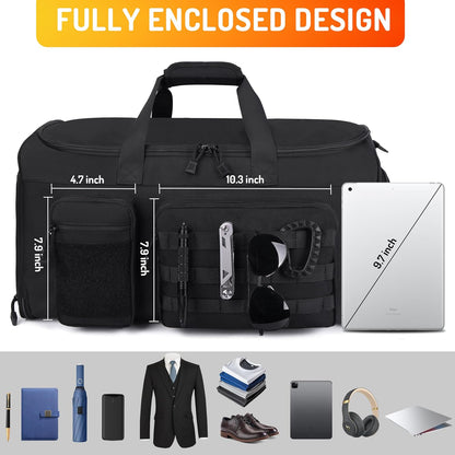 Convertible Garment Duffle Bags for Travel, Carry On Suit Duffle Bags with Shoulder Strap 2 in 1 Hanging Garment Duffle Bag for Men
