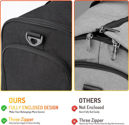 Convertible Garment Duffle Bags for Travel, Carry On Suit Duffle Bags with Shoulder Strap 2 in 1 Hanging Garment Duffle Bag for Men