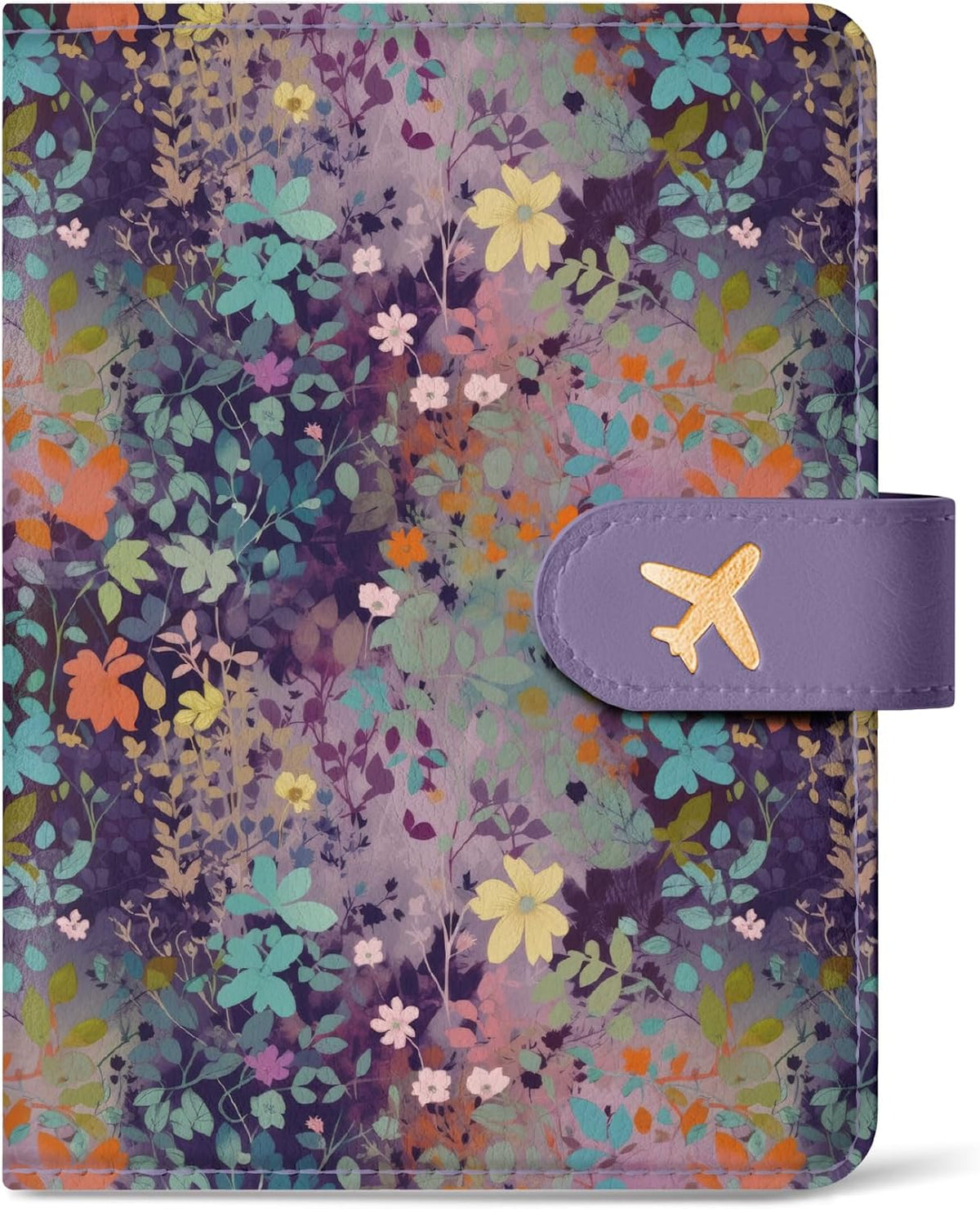 Passport Holder for Travel Essentials, RFID Blocking Leather Cover Wallet with Magnetic Closure, Aesthetic & Cute Passport Book Case for Women and Men - Sunrise (Upgraded with Money Pocket)