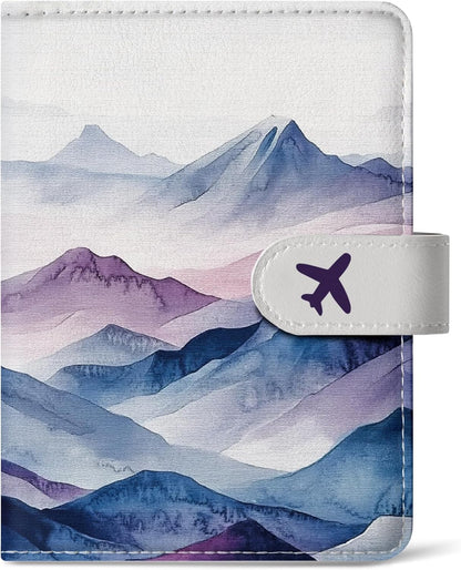 Passport Holder for Travel Essentials, RFID Blocking Leather Cover Wallet with Magnetic Closure, Aesthetic & Cute Passport Book Case for Women and Men - Sunrise (Upgraded with Money Pocket)