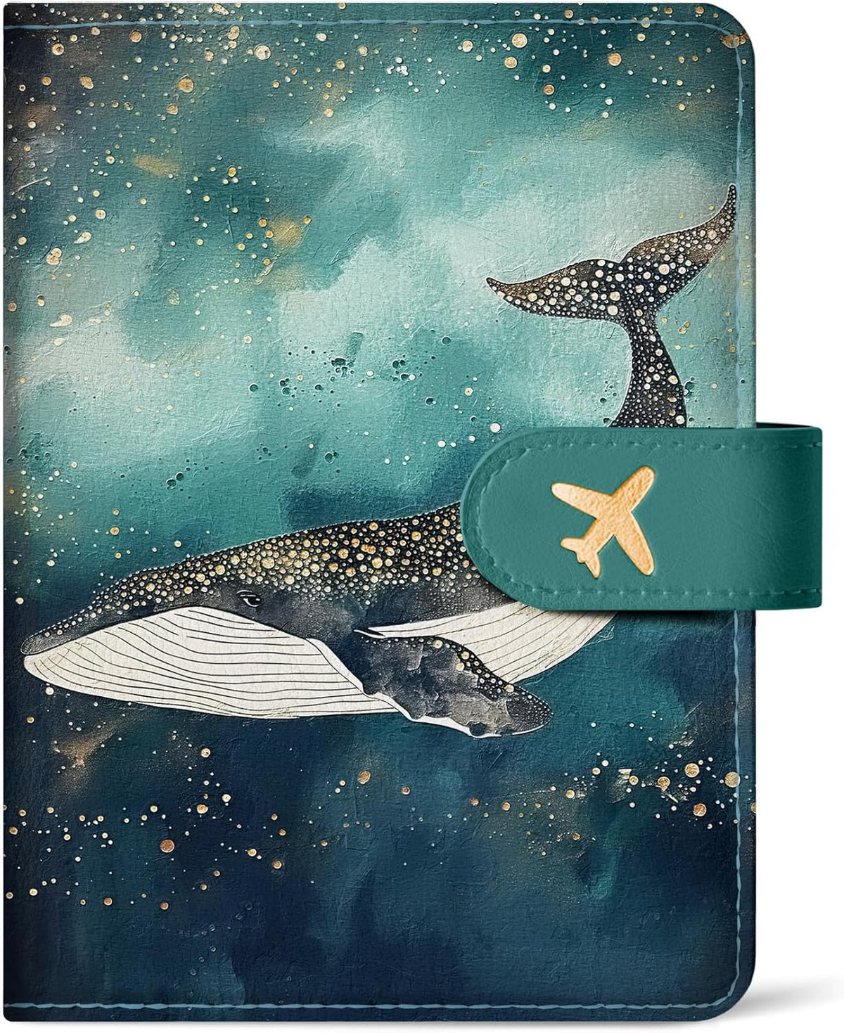 Passport Holder for Travel Essentials, RFID Blocking Leather Cover Wallet with Magnetic Closure, Aesthetic & Cute Passport Book Case for Women and Men - Sunrise (Upgraded with Money Pocket)