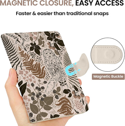 Passport Holder for Travel Essentials, RFID Blocking Leather Cover Wallet with Magnetic Closure, Aesthetic & Cute Passport Book Case for Women and Men - Sunrise (Upgraded with Money Pocket)