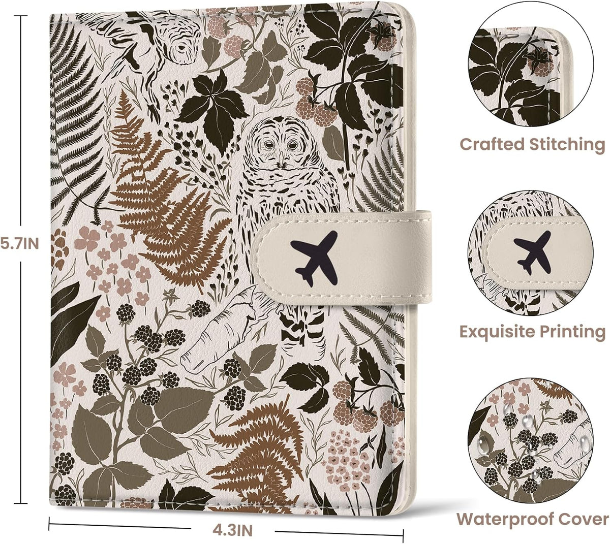 Passport Holder for Travel Essentials, RFID Blocking Leather Cover Wallet with Magnetic Closure, Aesthetic & Cute Passport Book Case for Women and Men - Sunrise (Upgraded with Money Pocket)