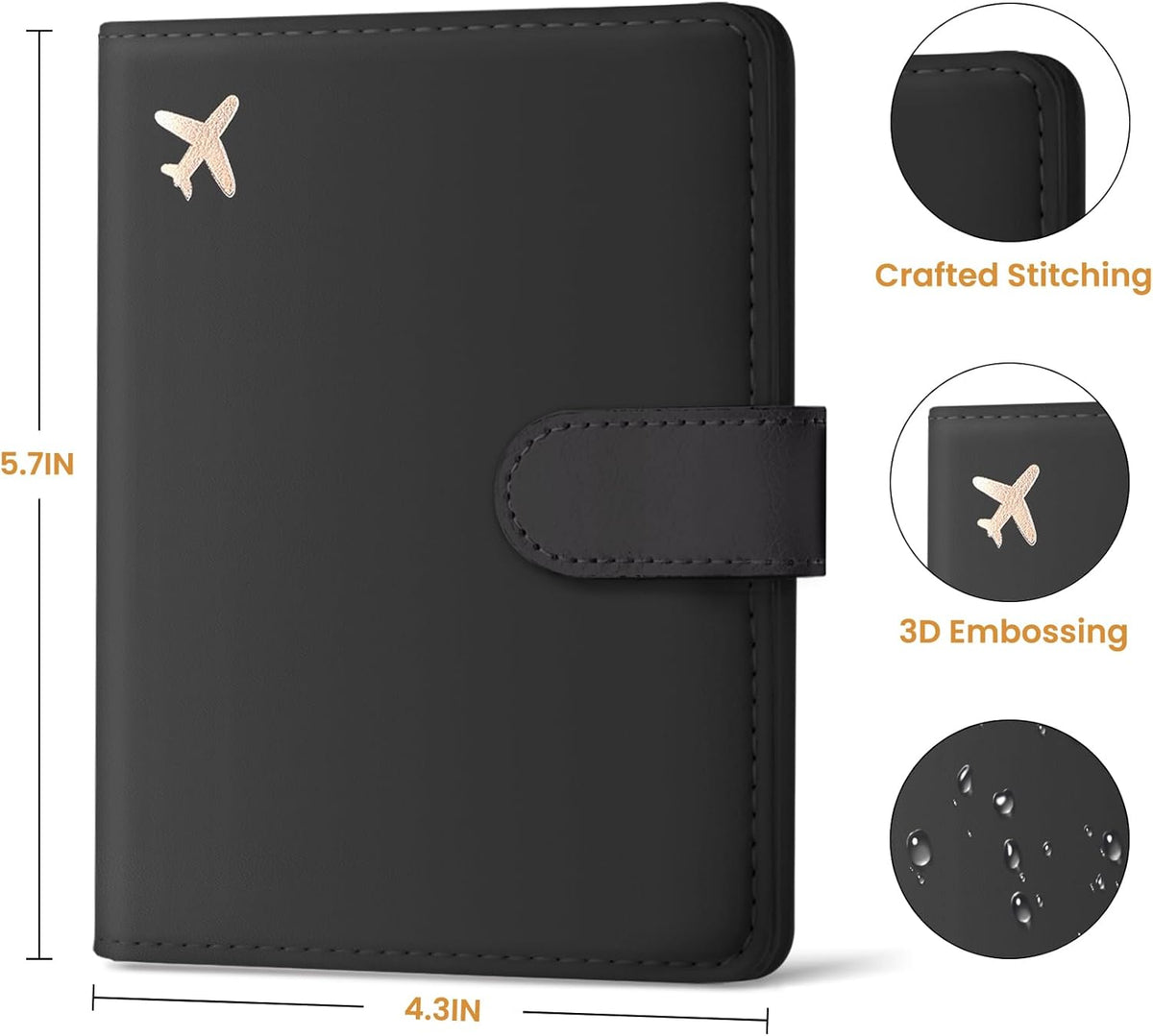 Passport Holder for Travel Essentials, RFID Blocking Leather Cover Wallet with Magnetic Closure, Aesthetic & Cute Passport Book Case for Women and Men - Sunrise (Upgraded with Money Pocket)