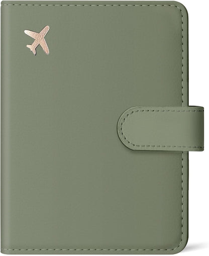 Passport Holder for Travel Essentials, RFID Blocking Leather Cover Wallet with Magnetic Closure, Aesthetic & Cute Passport Book Case for Women and Men - Sunrise (Upgraded with Money Pocket)