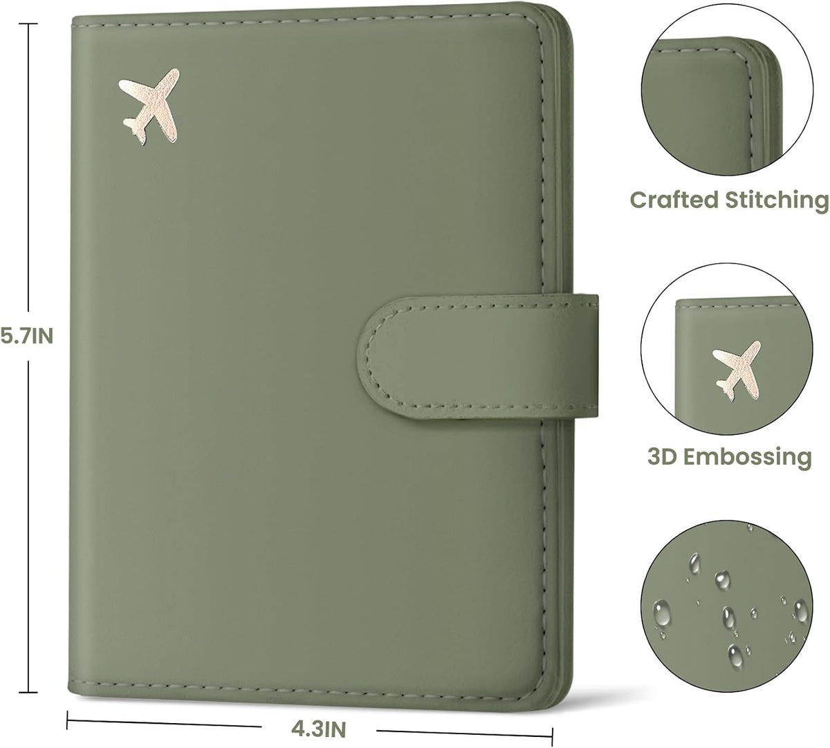 Passport Holder for Travel Essentials, RFID Blocking Leather Cover Wallet with Magnetic Closure, Aesthetic & Cute Passport Book Case for Women and Men - Sunrise (Upgraded with Money Pocket)