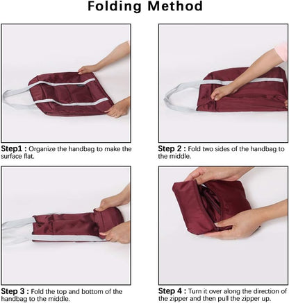 4 Pcs Foldable Travel Duffel Bag, Waterproof Lightweight Carry-on Bags, Suitable for Overnight, Holiday, Shopping, Weekends, Outing, Gym(Wine Red/Navy Blue/Sky Blue/Light Pink)