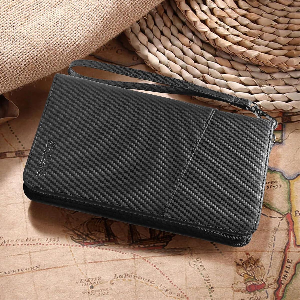 Polare Full Grain Leather Passport Holder Cover Case for Men and Women RFID Blocking Family Travel Wallet Holds 6 Passports (Coffee)