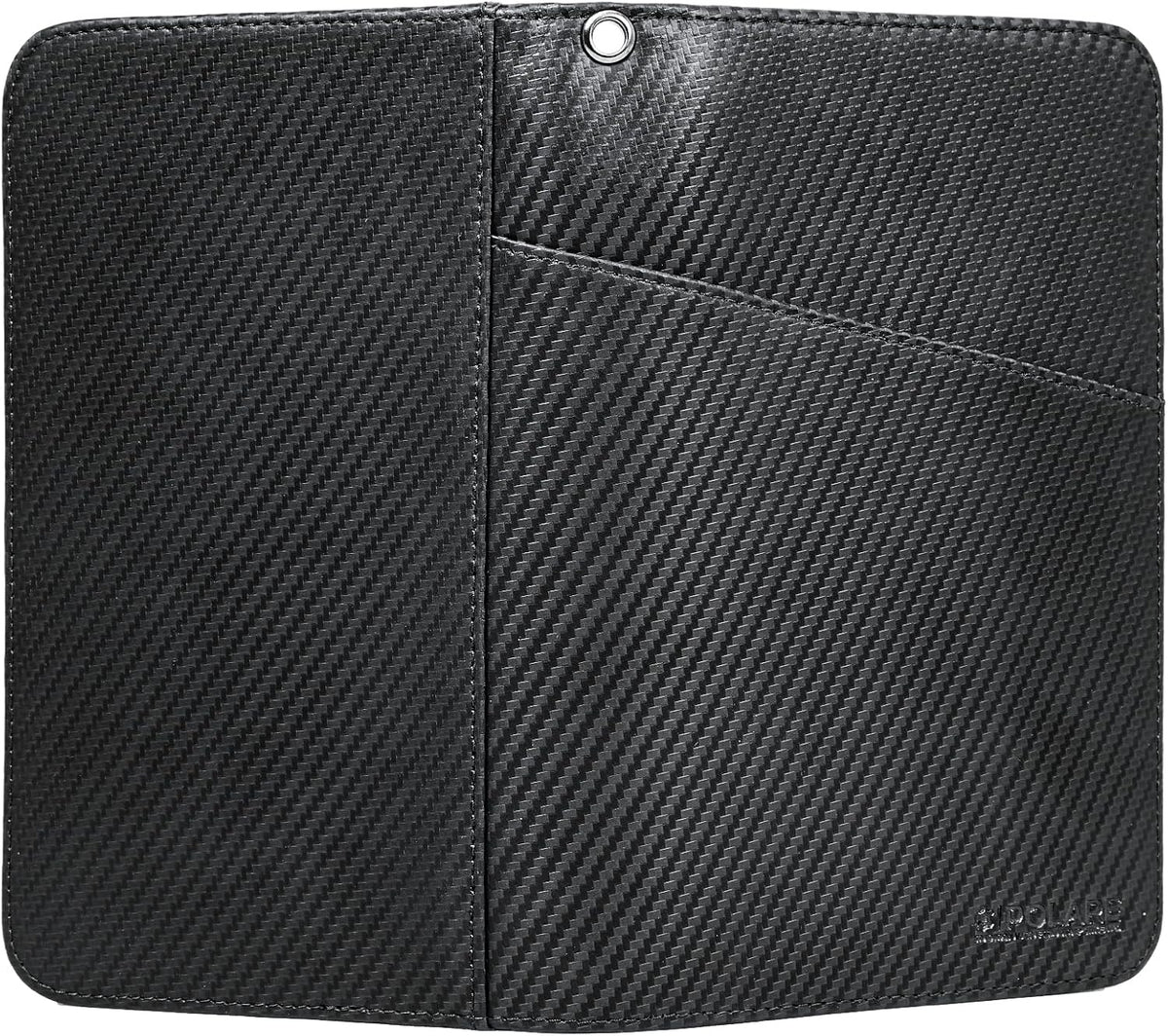 Polare Full Grain Leather Passport Holder Cover Case for Men and Women RFID Blocking Family Travel Wallet Holds 6 Passports (Coffee)