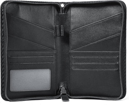 Polare Full Grain Leather Passport Holder Cover Case for Men and Women RFID Blocking Family Travel Wallet Holds 6 Passports (Coffee)