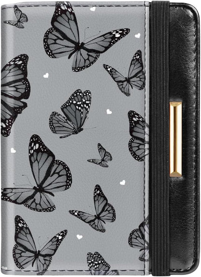 Passport Holder Cover, RFID Travel Wallet Women Card Holder | Travel Essentials, Passport Book Holders, Passport Cover Case, PU Leather, Cute, Thin, Spliced Design, Green Flower - Colors A