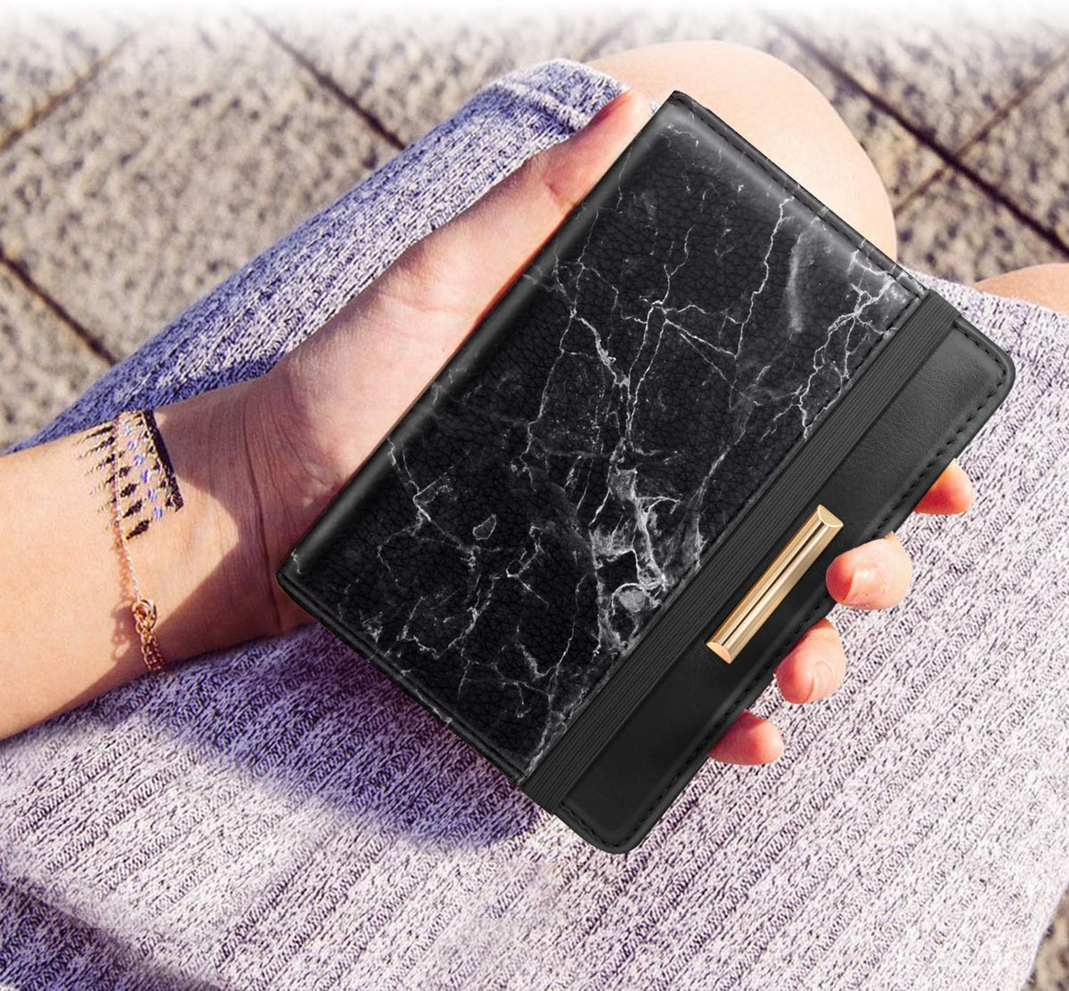Passport Holder Cover, RFID Travel Wallet Women Card Holder | Travel Essentials, Passport Book Holders, Passport Cover Case, PU Leather, Cute, Thin, Spliced Design, Green Flower - Colors A