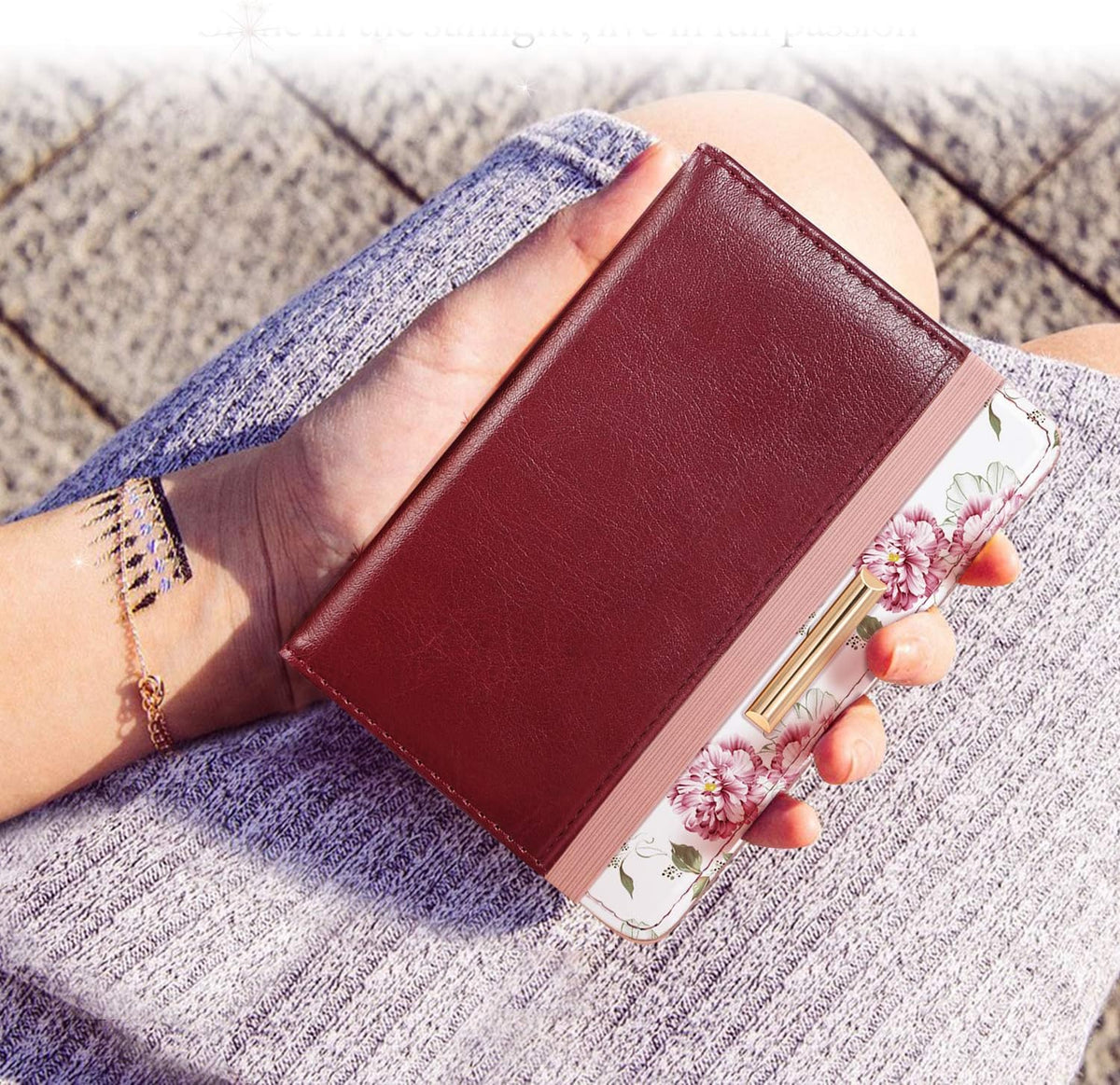 Passport Holder Cover, RFID Travel Wallet Women Card Holder | Travel Essentials, Passport Book Holders, Passport Cover Case, PU Leather, Cute, Thin, Spliced Design, Green Flower - Colors A