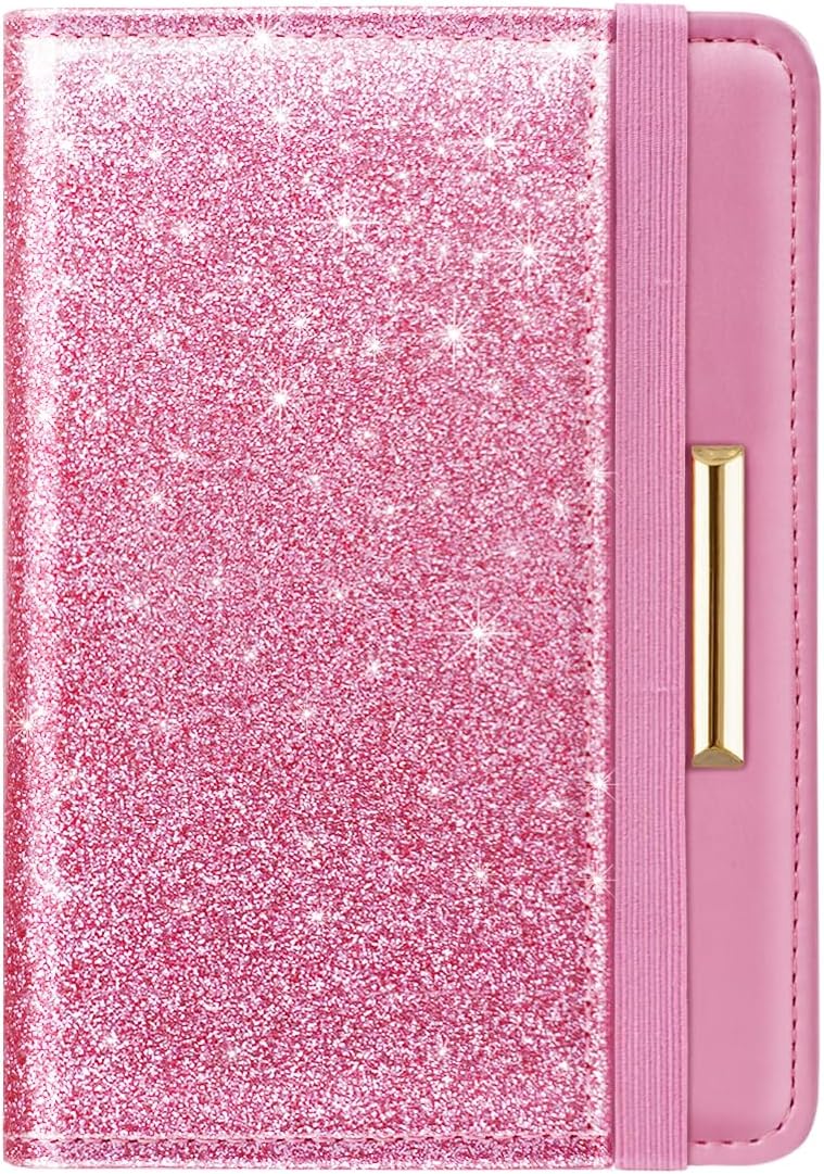 Passport Holder Cover, RFID Travel Wallet Women Card Holder | Travel Essentials, Passport Book Holders, Passport Cover Case, PU Leather, Cute, Thin, Spliced Design, Green Flower - Colors A
