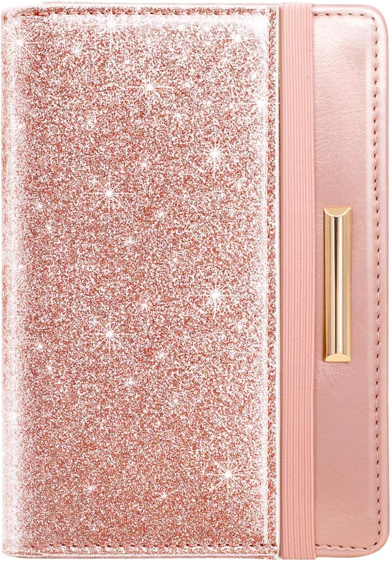 Passport Holder Cover, RFID Travel Wallet Women Card Holder | Travel Essentials, Passport Book Holders, Passport Cover Case, PU Leather, Cute, Thin, Spliced Design, Green Flower - Colors A