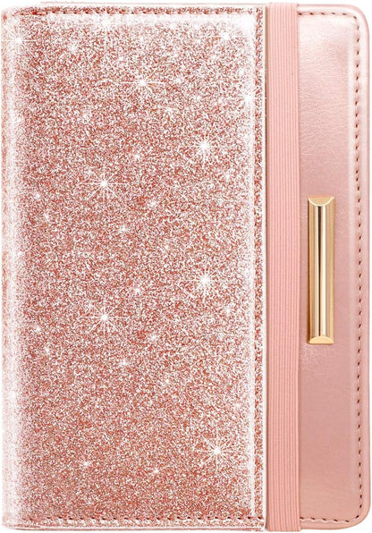 Passport Holder Cover, RFID Travel Wallet Women Card Holder | Travel Essentials, Passport Book Holders, Passport Cover Case, PU Leather, Cute, Thin, Spliced Design, Green Flower - Colors A