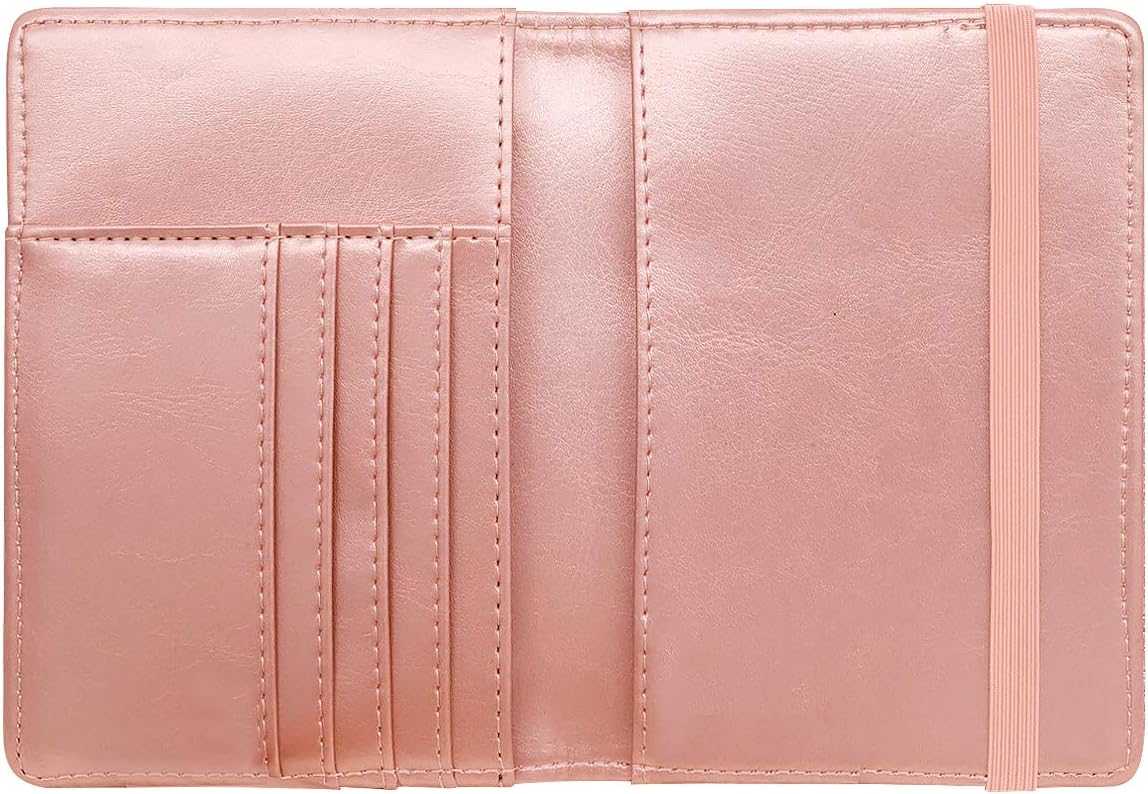 Passport Holder Cover, RFID Travel Wallet Women Card Holder | Travel Essentials, Passport Book Holders, Passport Cover Case, PU Leather, Cute, Thin, Spliced Design, Green Flower - Colors A