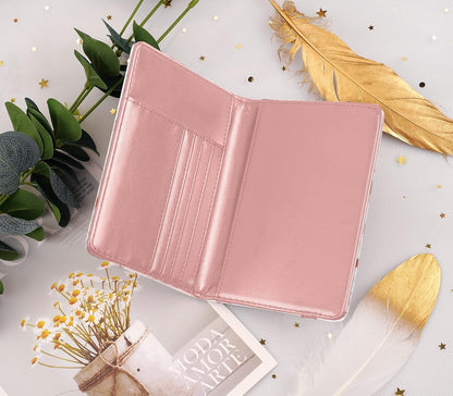 Passport Holder Cover, RFID Travel Wallet Women Card Holder | Travel Essentials, Passport Book Holders, Passport Cover Case, PU Leather, Cute, Thin, Spliced Design, Green Flower - Colors A