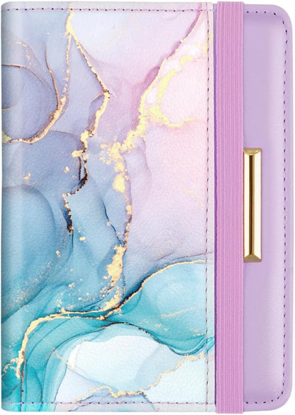 Passport Holder Cover, RFID Travel Wallet Women Card Holder | Travel Essentials, Passport Book Holders, Passport Cover Case, PU Leather, Cute, Thin, Spliced Design, Green Flower - Colors A