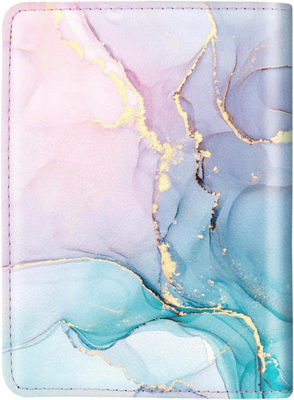 Passport Holder Cover, RFID Travel Wallet Women Card Holder | Travel Essentials, Passport Book Holders, Passport Cover Case, PU Leather, Cute, Thin, Spliced Design, Green Flower - Colors A