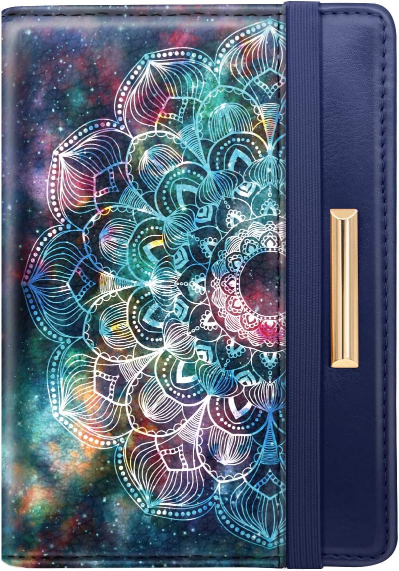 Passport Holder Cover, RFID Travel Wallet Women Card Holder | Travel Essentials, Passport Book Holders, Passport Cover Case, PU Leather, Cute, Thin, Spliced Design, Green Flower - Colors A