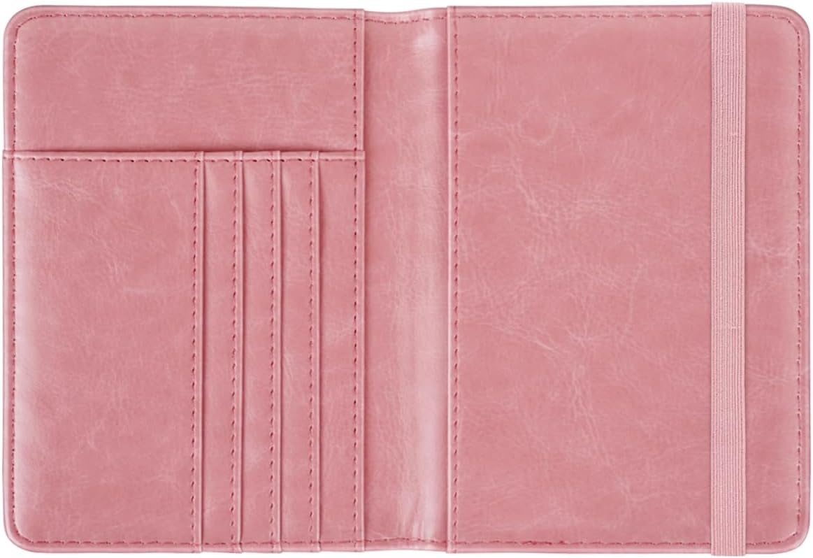 Passport Holder Cover, RFID Travel Wallet Women Card Holder | Travel Essentials, Passport Book Holders, Passport Cover Case, PU Leather, Cute, Thin, Spliced Design, Green Flower - Colors A