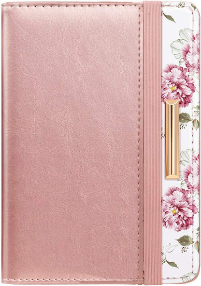 Passport Holder Cover, RFID Travel Wallet Women Card Holder | Travel Essentials, Passport Book Holders, Passport Cover Case, PU Leather, Cute, Thin, Spliced Design, Green Flower - Colors A