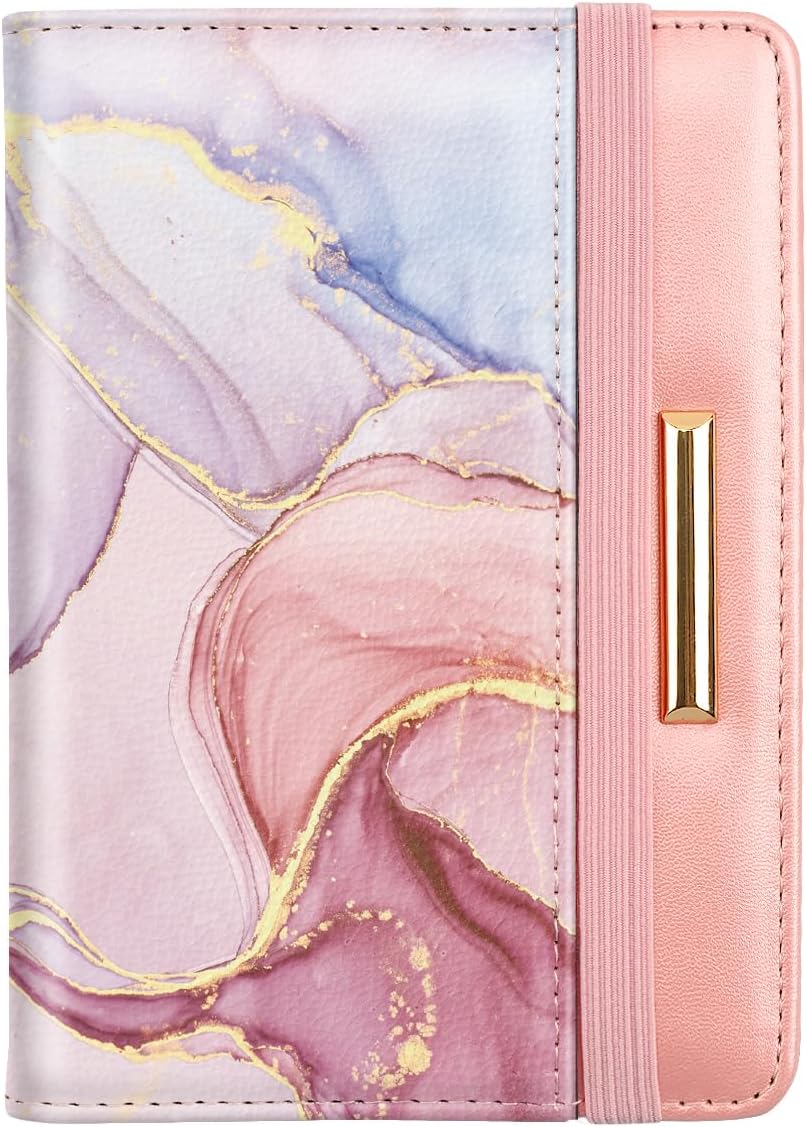 Passport Holder Cover, RFID Travel Wallet Women Card Holder | Travel Essentials, Passport Book Holders, Passport Cover Case, PU Leather, Cute, Thin, Spliced Design, Green Flower - Colors A