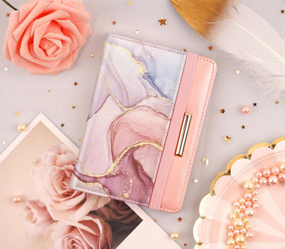Passport Holder Cover, RFID Travel Wallet Women Card Holder | Travel Essentials, Passport Book Holders, Passport Cover Case, PU Leather, Cute, Thin, Spliced Design, Green Flower - Colors A