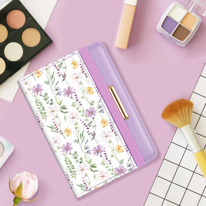 Passport Holder Cover, RFID Travel Wallet Women Card Holder | Travel Essentials, Passport Book Holders, Passport Cover Case, PU Leather, Cute, Thin, Spliced Design, Green Flower - Colors A