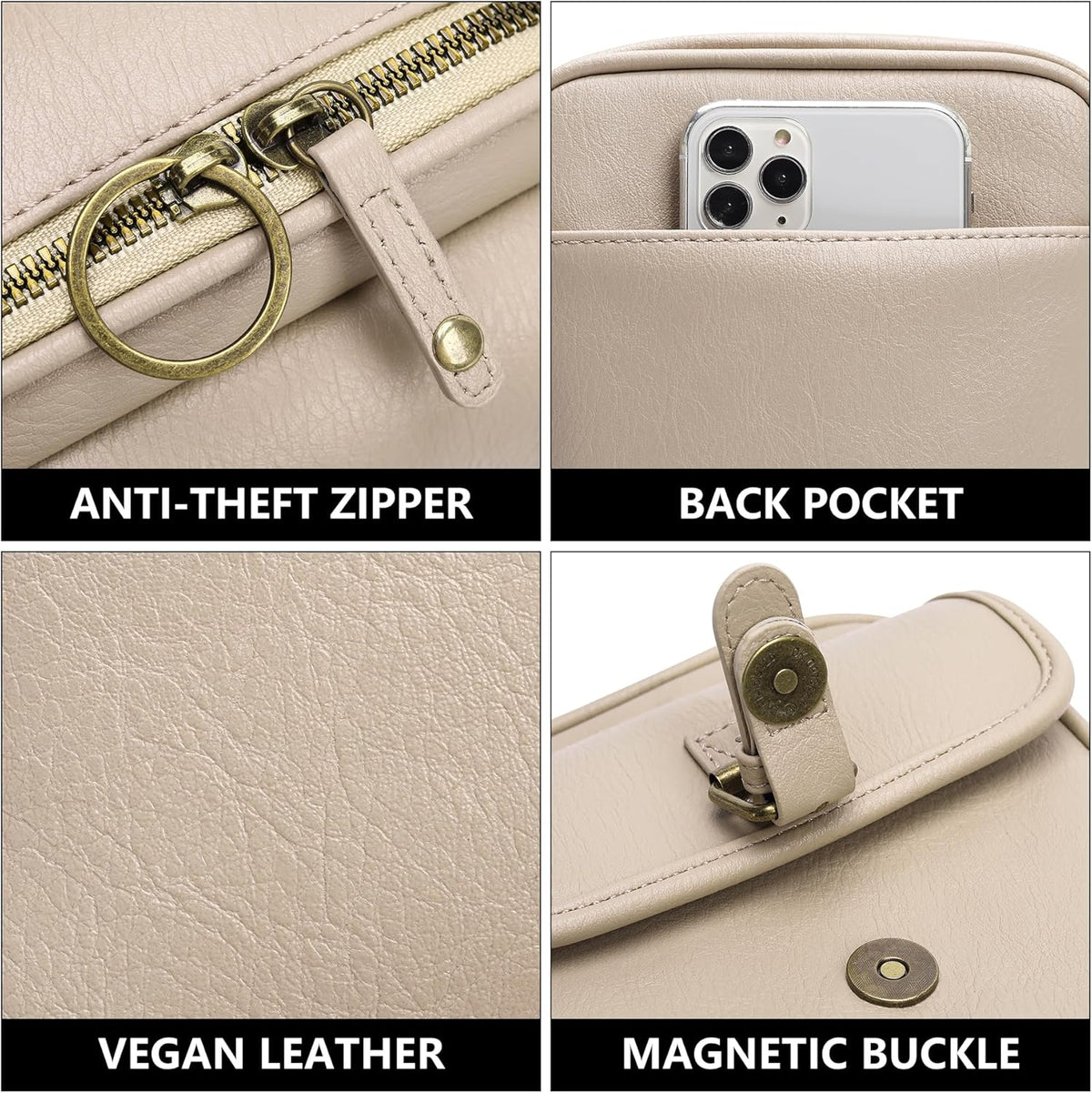 Small Crossbody Bags for Women Vegan Leather Messenger Purses, Vintage Wallet Anti Theft Shoulder Handbags with Card Slots