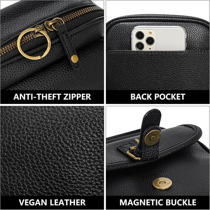 Small Crossbody Bags for Women Vegan Leather Messenger Purses, Vintage Wallet Anti Theft Shoulder Handbags with Card Slots