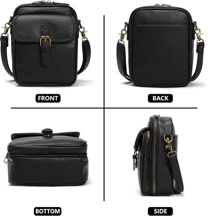 Small Crossbody Bags for Women Vegan Leather Messenger Purses, Vintage Wallet Anti Theft Shoulder Handbags with Card Slots