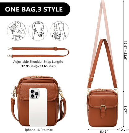Small Crossbody Bags for Women Vegan Leather Messenger Purses, Vintage Wallet Anti Theft Shoulder Handbags with Card Slots