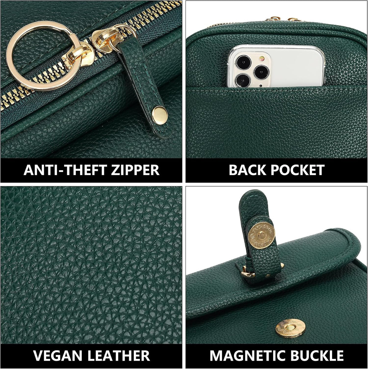 Small Crossbody Bags for Women Vegan Leather Messenger Purses, Vintage Wallet Anti Theft Shoulder Handbags with Card Slots