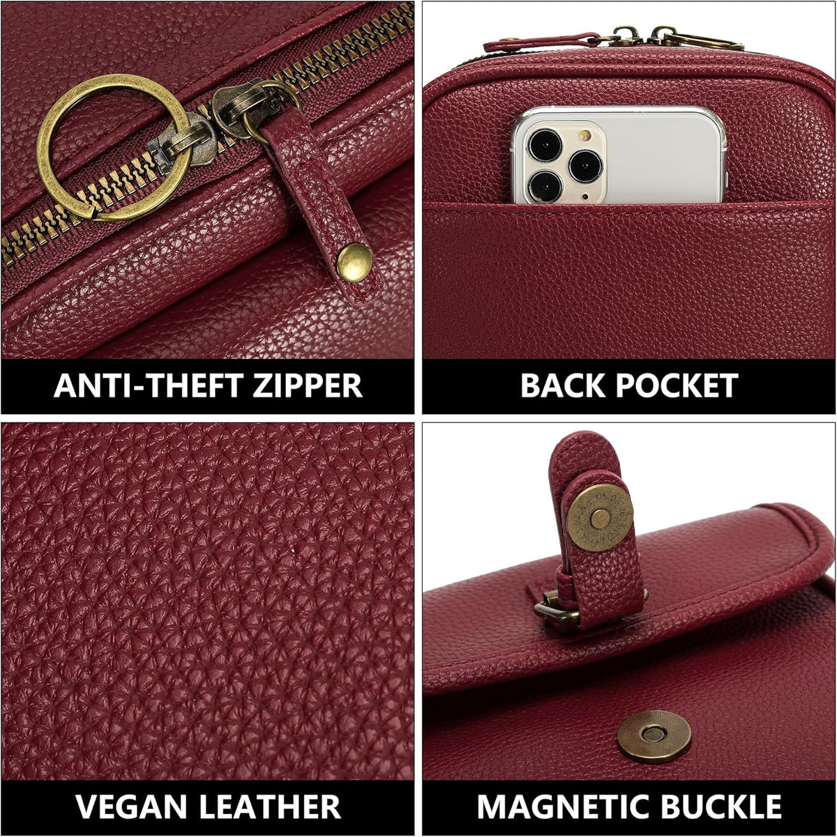 Small Crossbody Bags for Women Vegan Leather Messenger Purses, Vintage Wallet Anti Theft Shoulder Handbags with Card Slots
