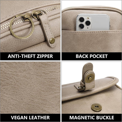 Small Crossbody Bags for Women Vegan Leather Messenger Purses, Vintage Wallet Anti Theft Shoulder Handbags with Card Slots
