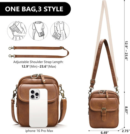 Small Crossbody Bags for Women Vegan Leather Messenger Purses, Vintage Wallet Anti Theft Shoulder Handbags with Card Slots