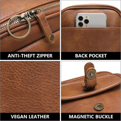 Small Crossbody Bags for Women Vegan Leather Messenger Purses, Vintage Wallet Anti Theft Shoulder Handbags with Card Slots