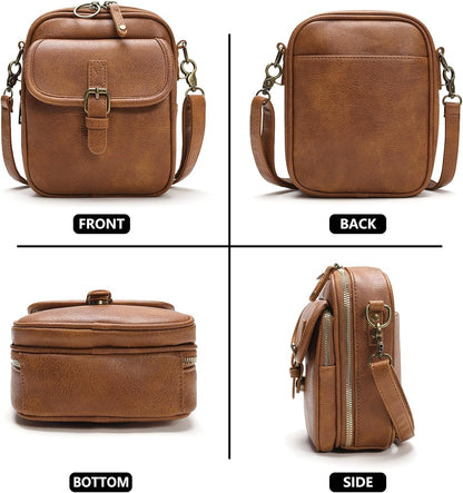 Small Crossbody Bags for Women Vegan Leather Messenger Purses, Vintage Wallet Anti Theft Shoulder Handbags with Card Slots