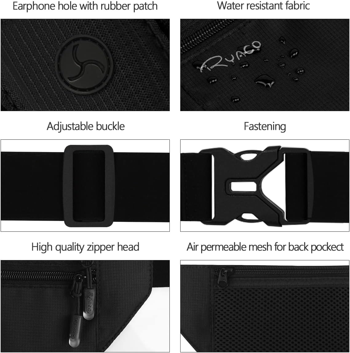 Money Belt for Men & Women Travel Hidden Wallet Secure RFID Blocking Waterproof Pouch for Passport, Cards, Cash& Phone Adjustable& Wearable Slim Waist Bag Under Clothes