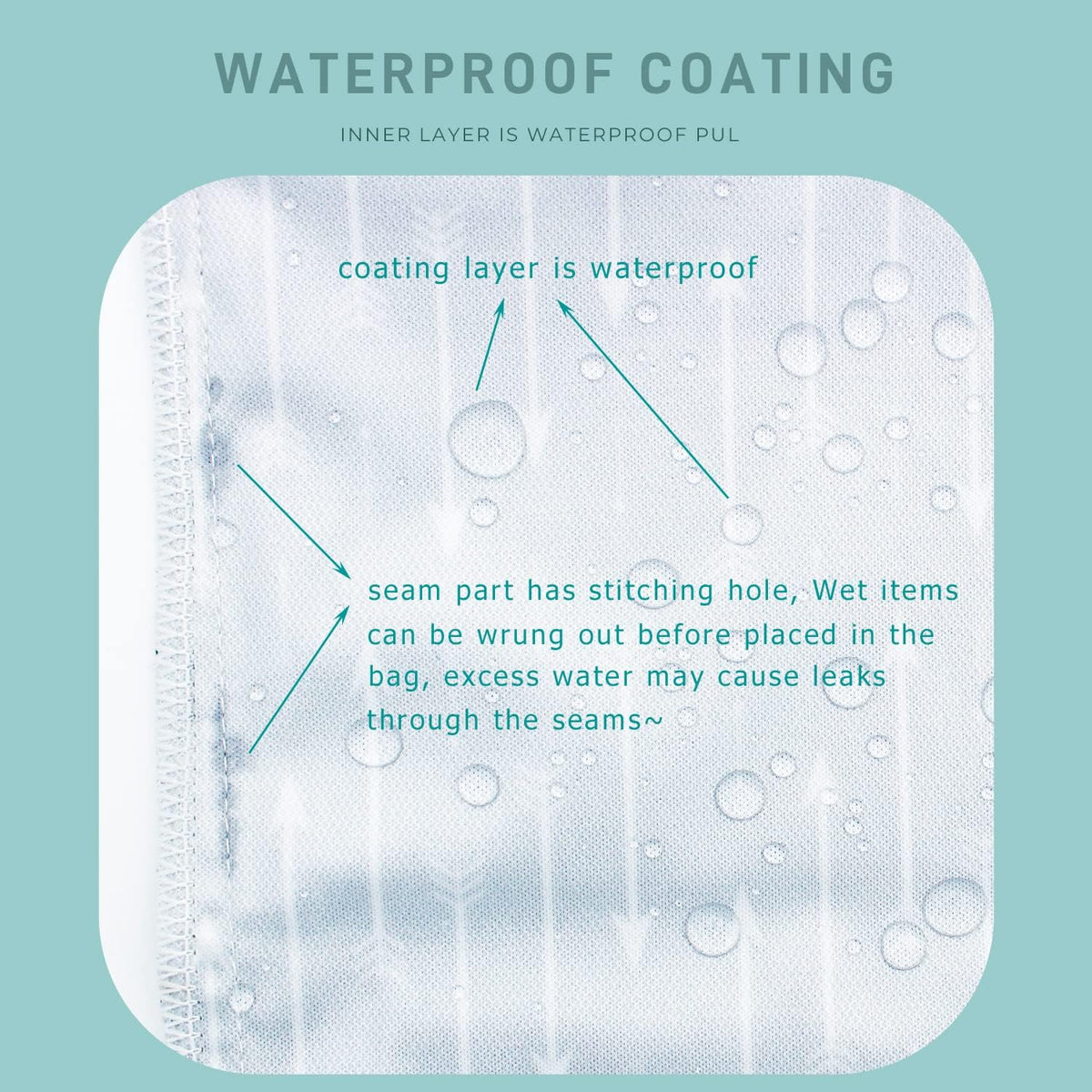 Wet Dry Bag Waterproof Reusable Wet Bag for Swimsuit, Travel, Beach, Pool, Bathing, Diapers, Dirty Yoga Gym Clothes Toiletries Daycare Organizer with Two Zippered Pockets (green leaf)