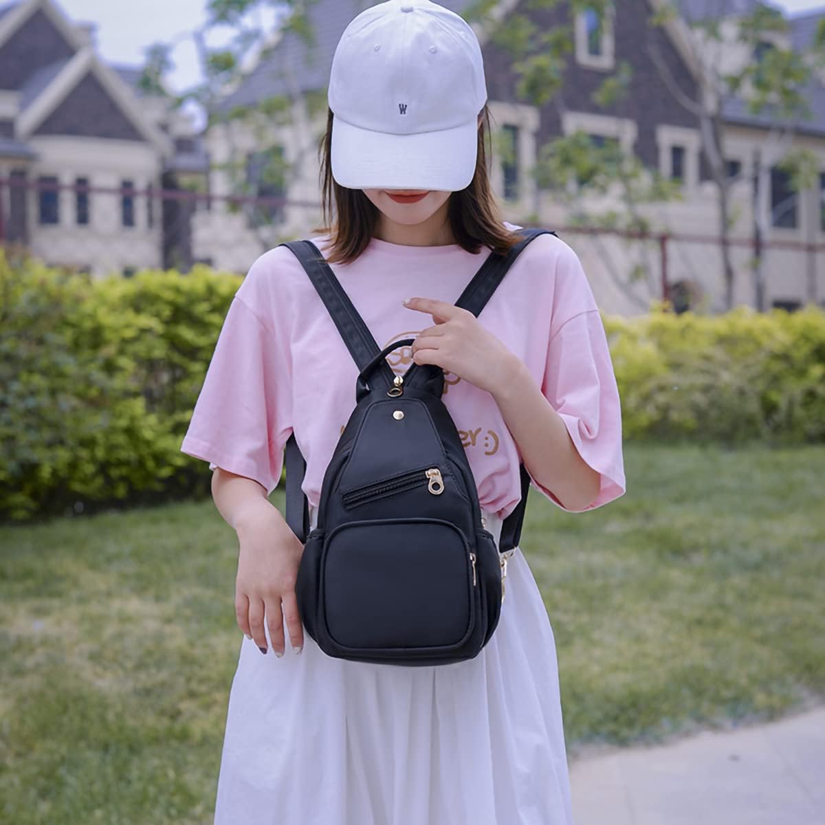 Small Sling Bag Convertible Mini Backpack for Women, Trendy Crossbody Bags Shoulder Bag for Travel Hiking Daypack