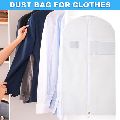 40 Inch Garment Bag Carry on Jackets Coat Shirts for Men Closet Storage Garment Bags for Travel Mens Suit Hanging Clothes Suit Bag, Garment Cover with Zipper Pockets Black L