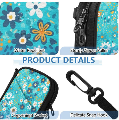 Flowers Dots Blue Passport Holder for Travel Wallet | Water Resistant Family Travel Document Pouch Credit Card Clutch Bag for Women Men