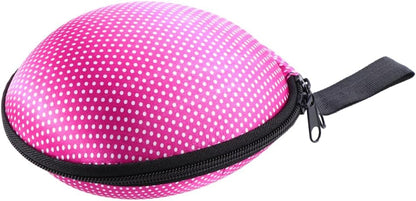 Silicone Invisible Bra Storage Case Small Zippered Travel Bag for Women Lingerie Organizer Pouch Underwear Storage Box and Toiletry Accessory Holder with Hand Strap Printed Fabric