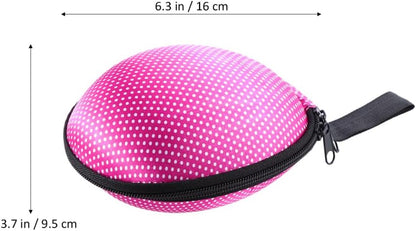 Silicone Invisible Bra Storage Case Small Zippered Travel Bag for Women Lingerie Organizer Pouch Underwear Storage Box and Toiletry Accessory Holder with Hand Strap Printed Fabric
