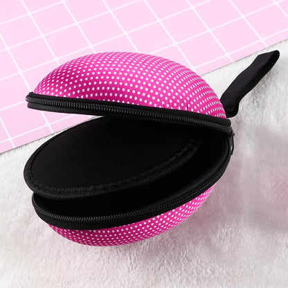Silicone Invisible Bra Storage Case Small Zippered Travel Bag for Women Lingerie Organizer Pouch Underwear Storage Box and Toiletry Accessory Holder with Hand Strap Printed Fabric